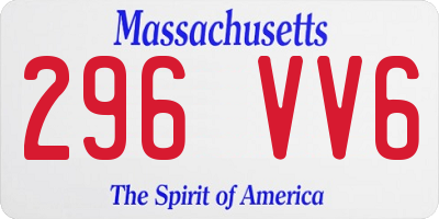 MA license plate 296VV6