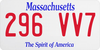 MA license plate 296VV7