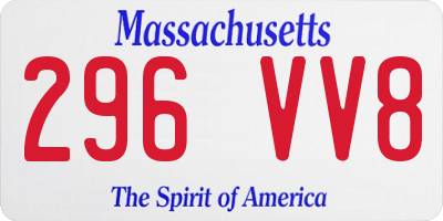MA license plate 296VV8
