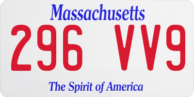 MA license plate 296VV9