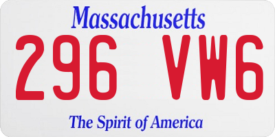 MA license plate 296VW6