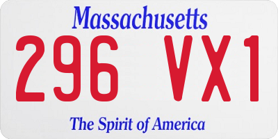 MA license plate 296VX1