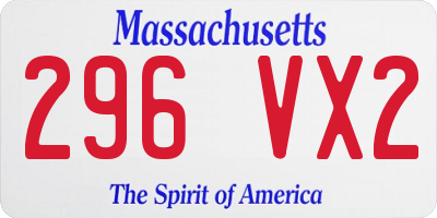 MA license plate 296VX2