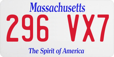 MA license plate 296VX7