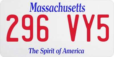 MA license plate 296VY5