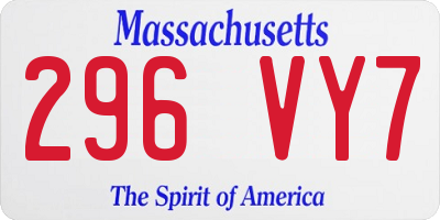 MA license plate 296VY7