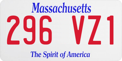 MA license plate 296VZ1