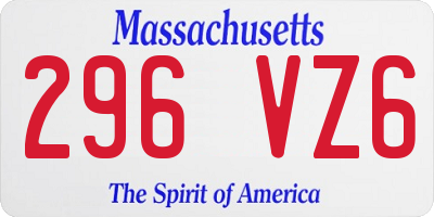 MA license plate 296VZ6