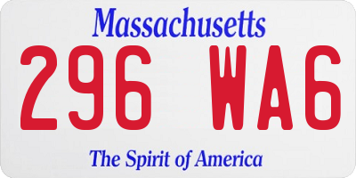 MA license plate 296WA6