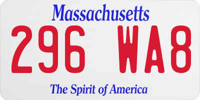 MA license plate 296WA8
