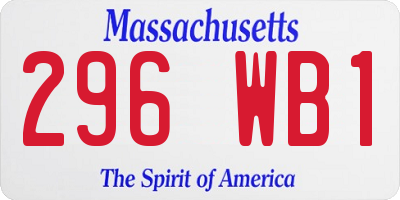 MA license plate 296WB1