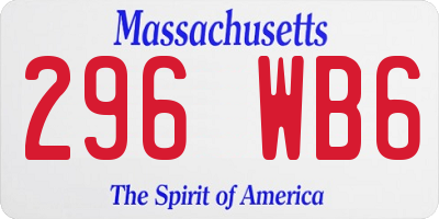 MA license plate 296WB6