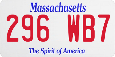 MA license plate 296WB7