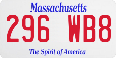 MA license plate 296WB8