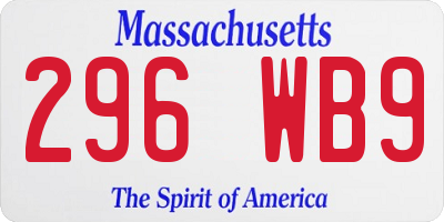 MA license plate 296WB9