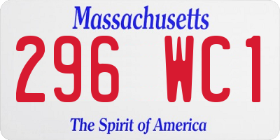MA license plate 296WC1