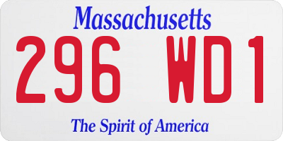 MA license plate 296WD1