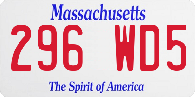 MA license plate 296WD5