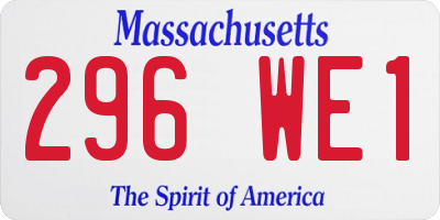 MA license plate 296WE1