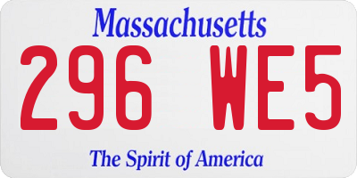 MA license plate 296WE5