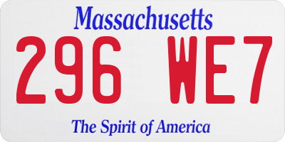 MA license plate 296WE7