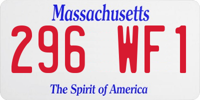MA license plate 296WF1