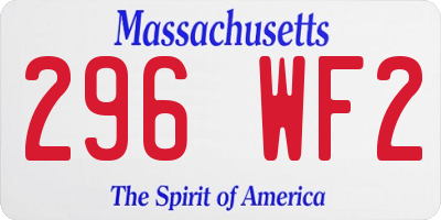 MA license plate 296WF2