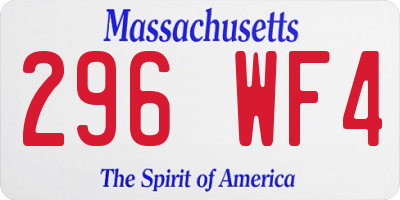 MA license plate 296WF4