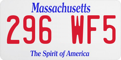 MA license plate 296WF5