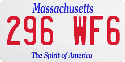 MA license plate 296WF6