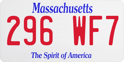 MA license plate 296WF7