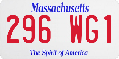 MA license plate 296WG1
