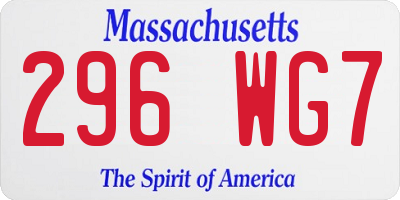 MA license plate 296WG7