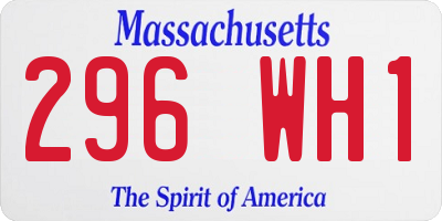 MA license plate 296WH1