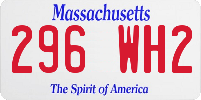 MA license plate 296WH2