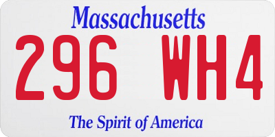 MA license plate 296WH4