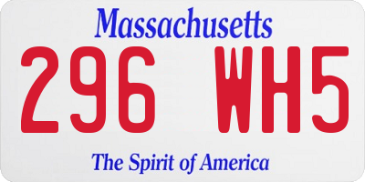 MA license plate 296WH5