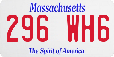 MA license plate 296WH6