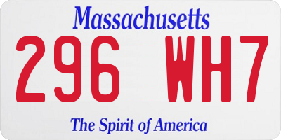 MA license plate 296WH7