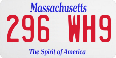 MA license plate 296WH9