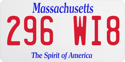 MA license plate 296WI8