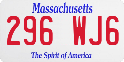 MA license plate 296WJ6