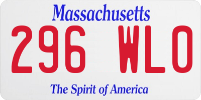 MA license plate 296WL0