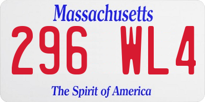 MA license plate 296WL4