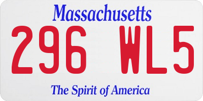 MA license plate 296WL5