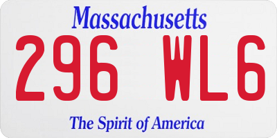 MA license plate 296WL6