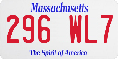 MA license plate 296WL7