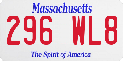 MA license plate 296WL8