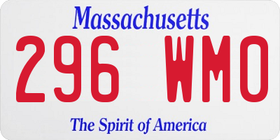 MA license plate 296WM0