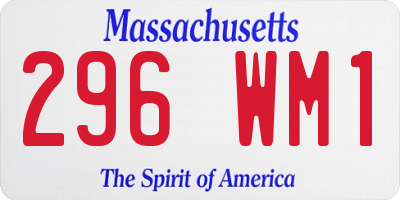 MA license plate 296WM1